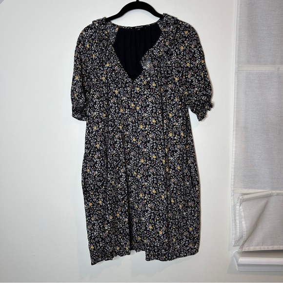 Madewell Ruffle Button-Front Trapeze Mini Dress in Folkmagic Floral Size Small - Picture 5 of 11